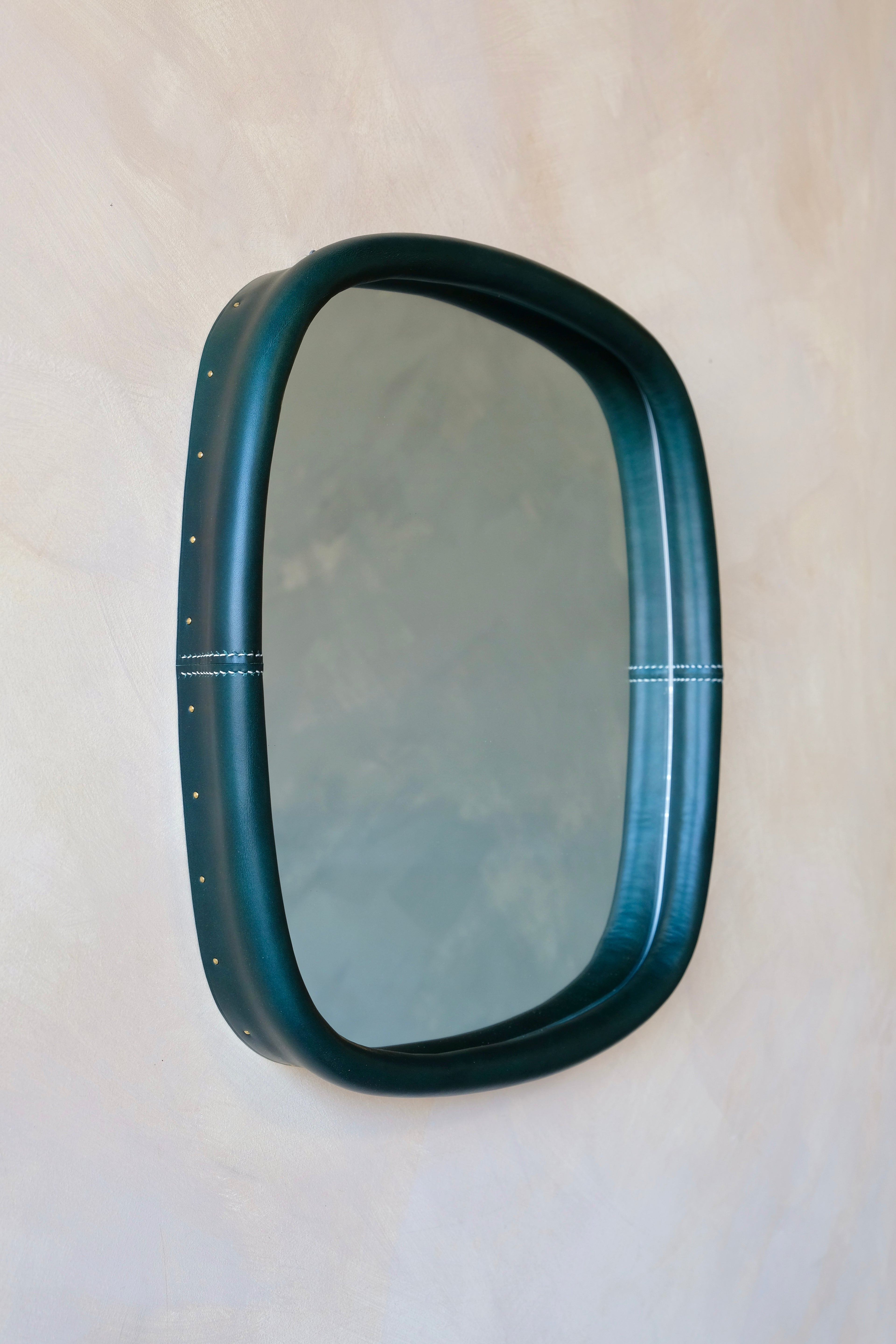 BOLSTER - Small Square - Leather Bound Mirror
