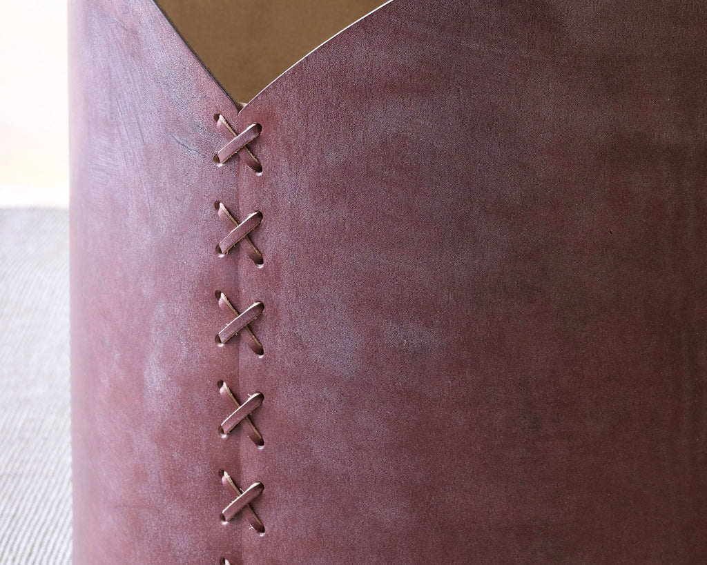 Large Leather Log Basket