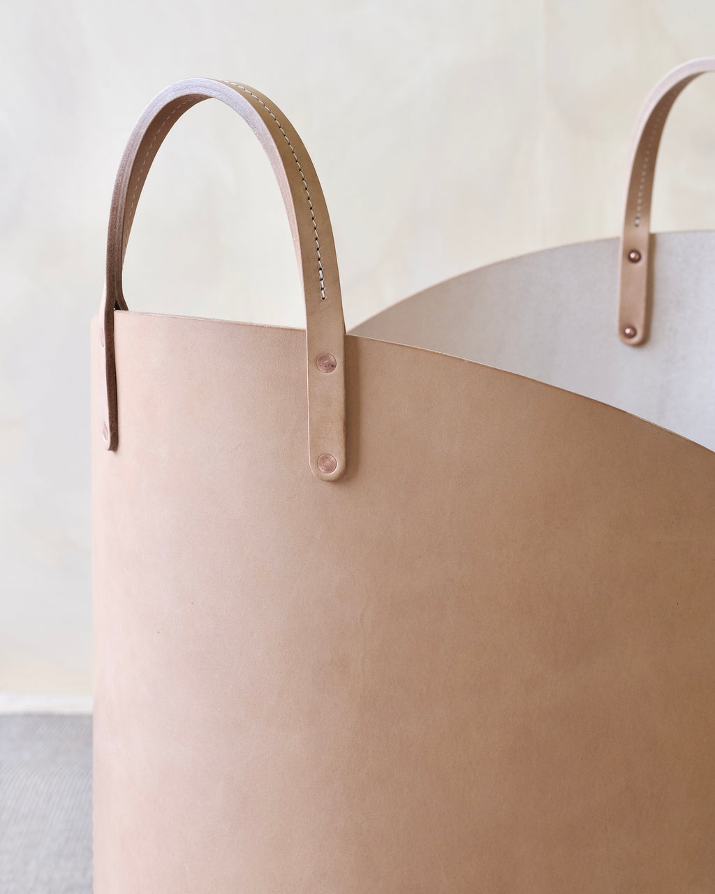 Large Leather Log Basket