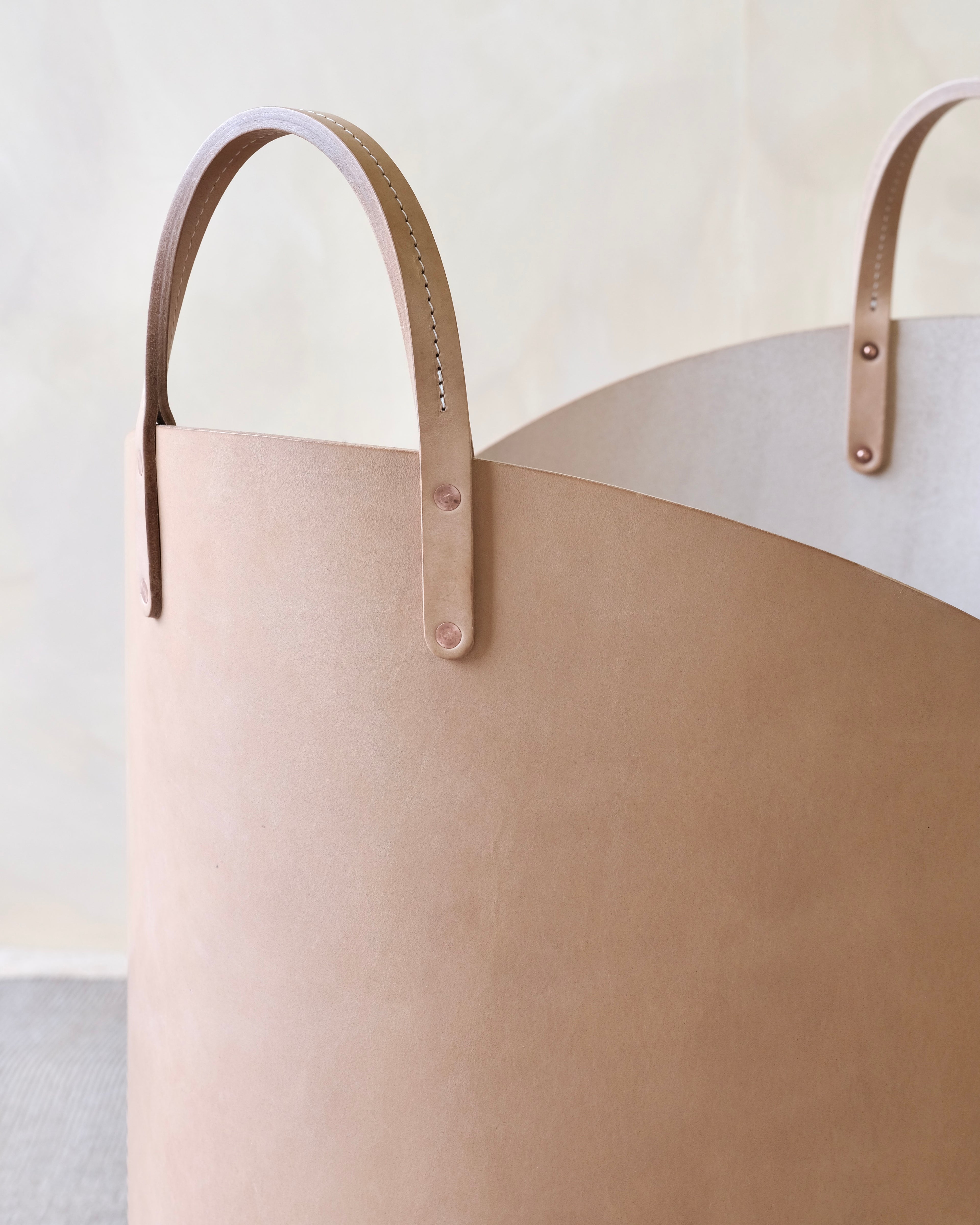 Large Leather Log Basket