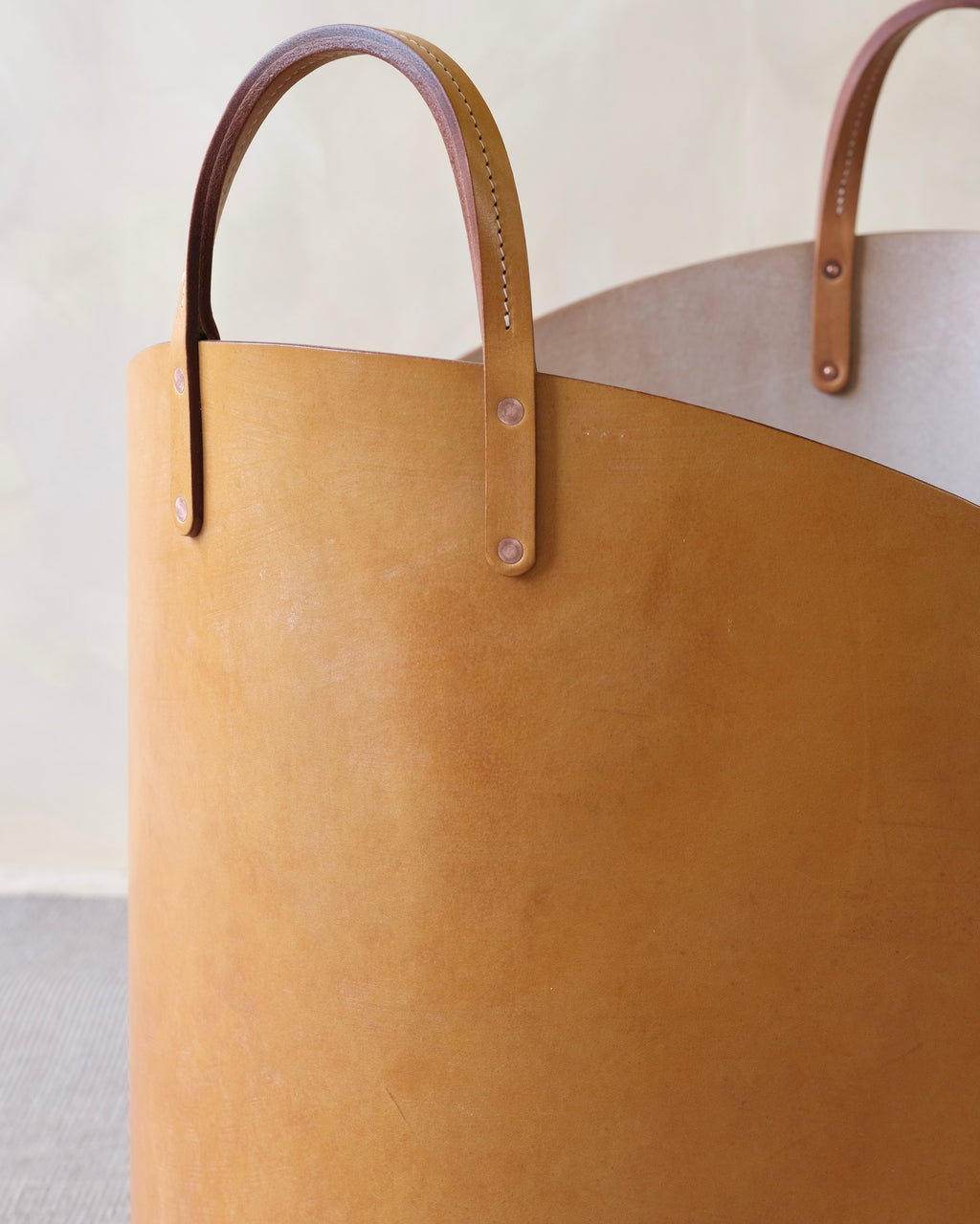 Large Leather Log Basket