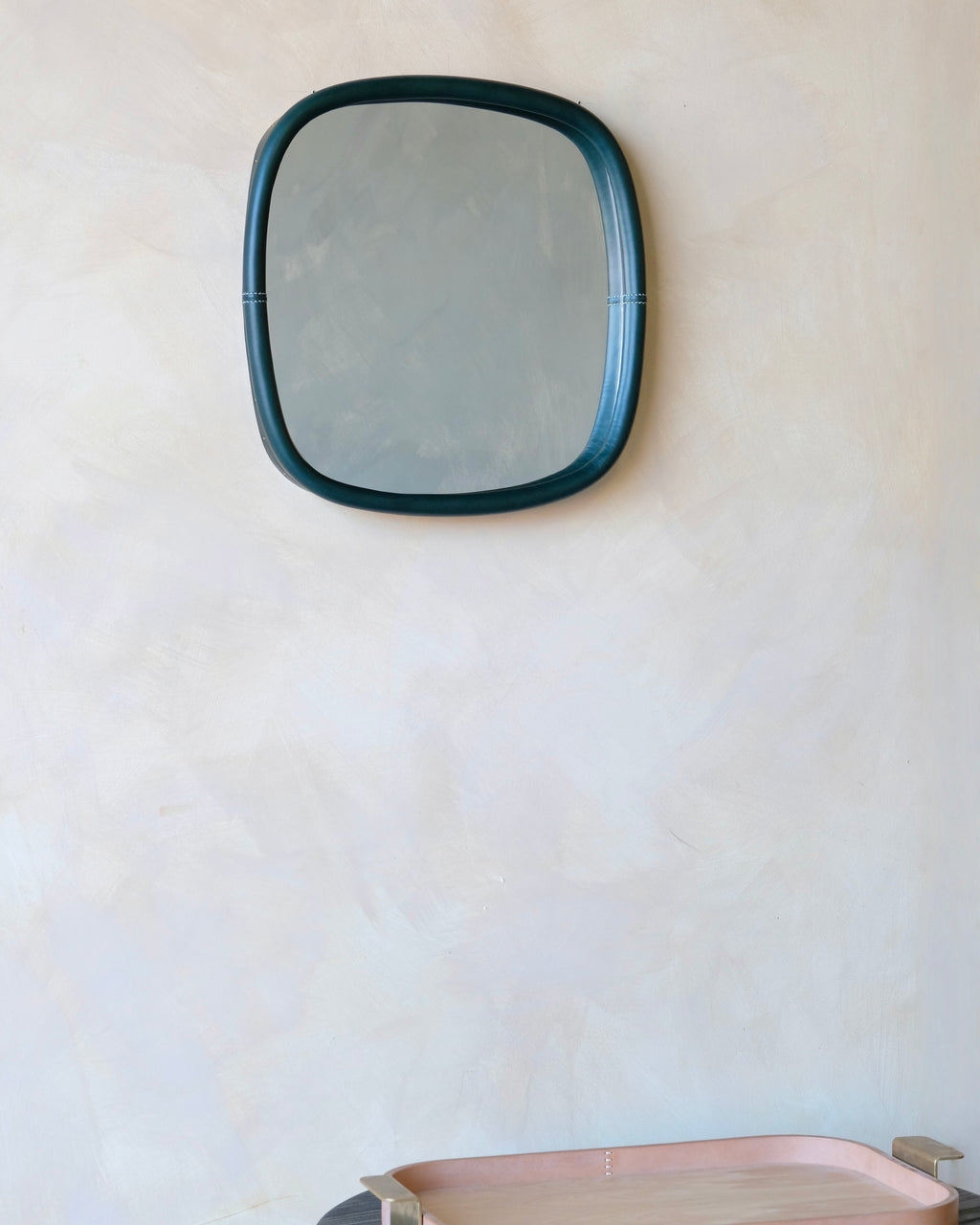 BOLSTER - Small Square - Leather Bound Mirror