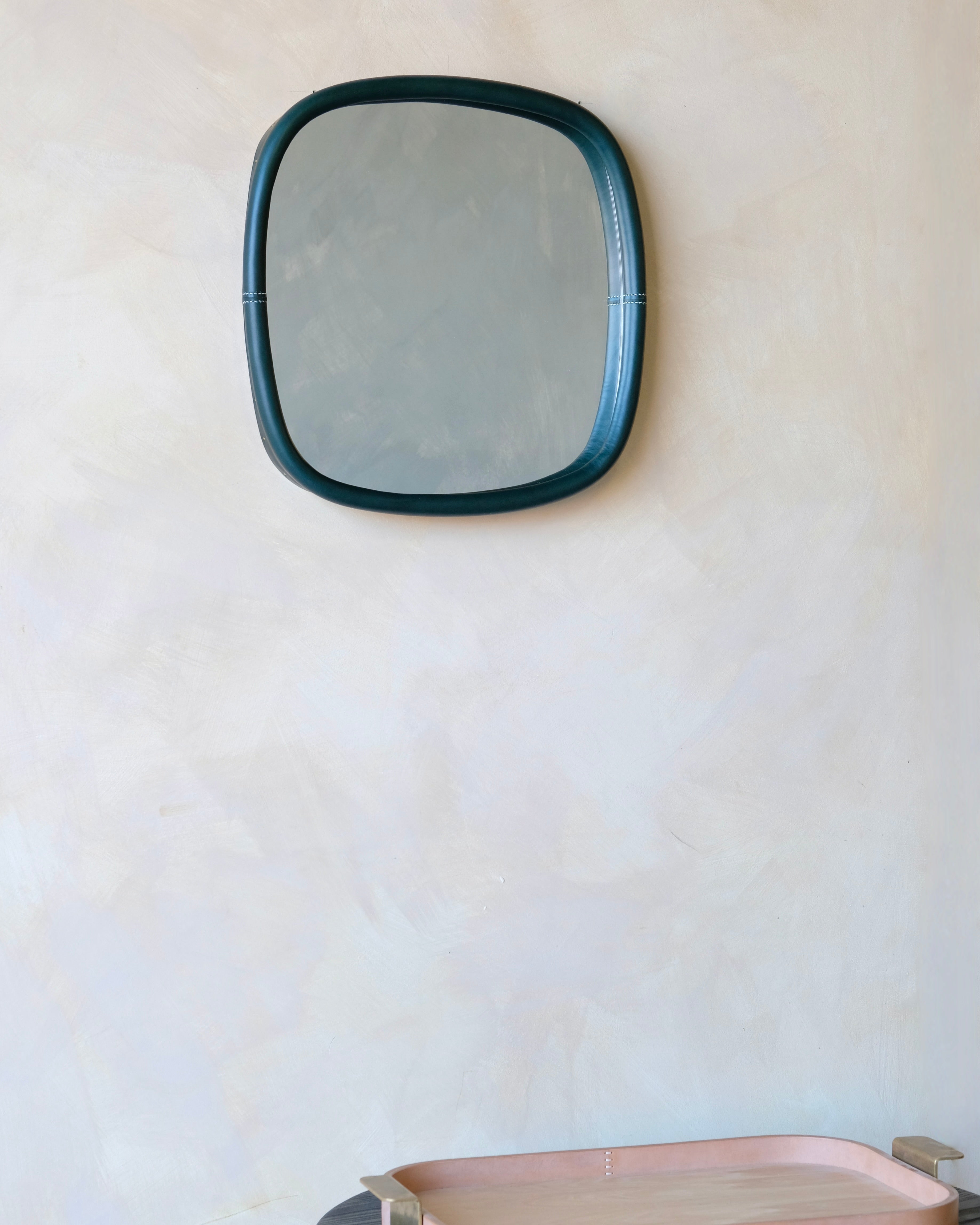 BOLSTER - Small Square - Leather Bound Mirror