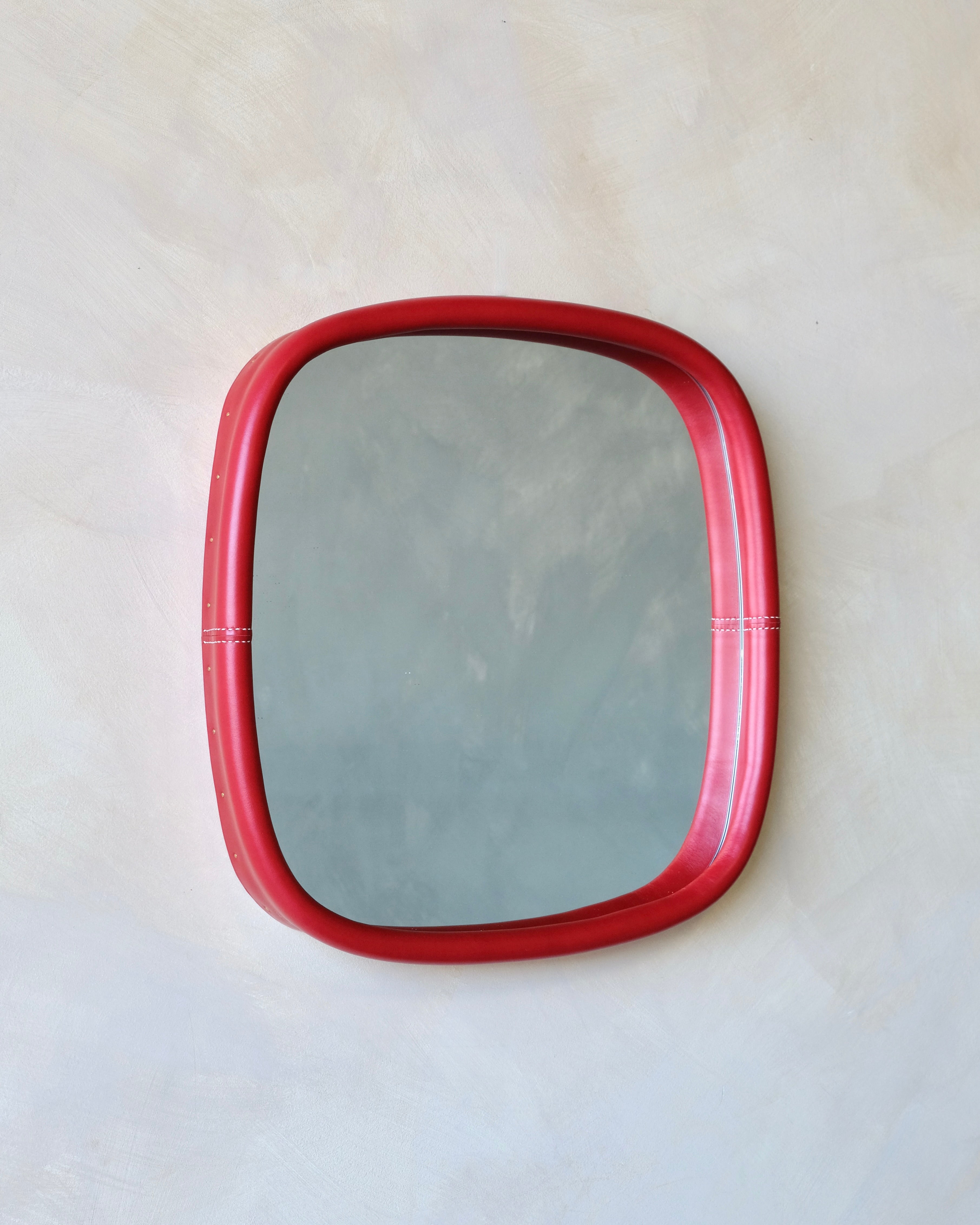 BOLSTER - Small Square - Leather Bound Mirror