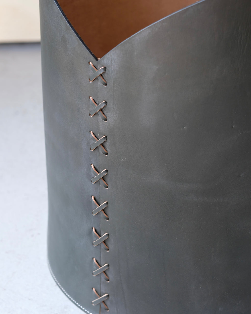 Large Leather Log Basket