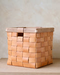 SERON - Medium - Woven Leather, Timber Framed Basket