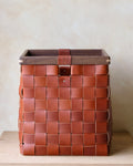 SERON - Large - Woven Leather, Timber Framed Basket