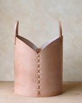 Medium Leather Log Basket